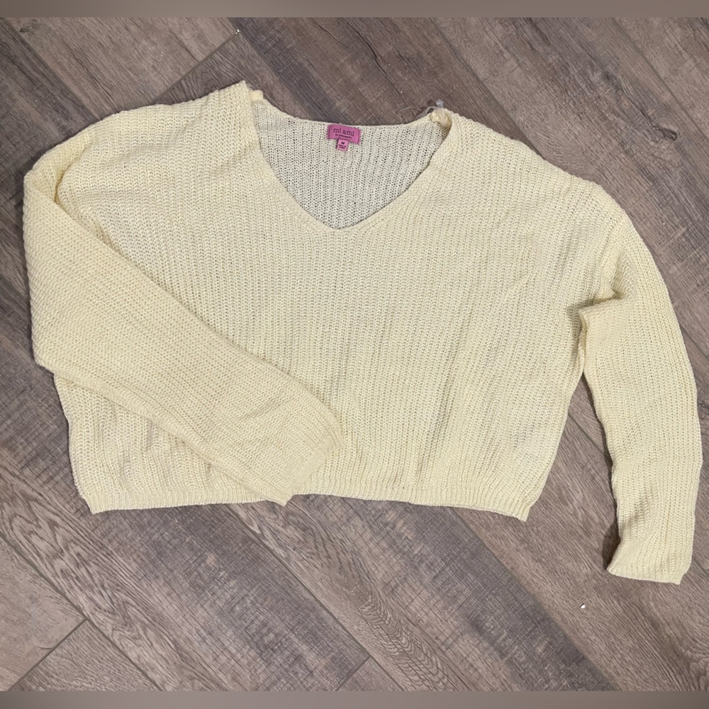 Miami Yellow Cropped Sweater
